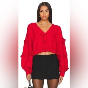 For Love and Lemons Scarlett Cardigan red XS